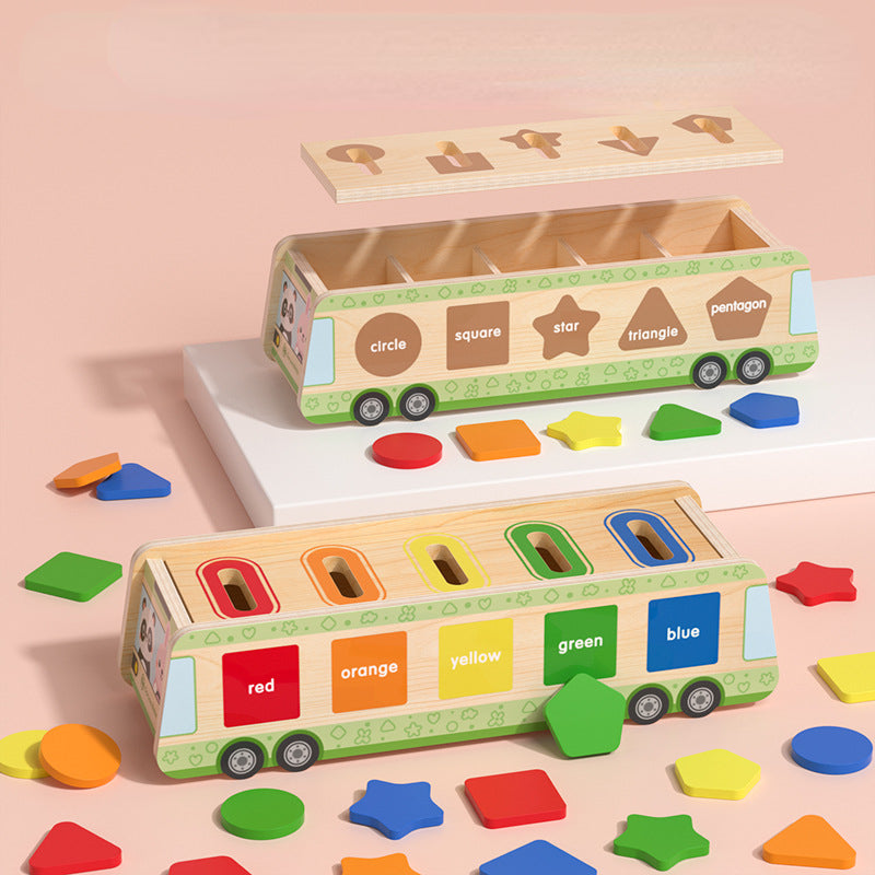 Wooden Montessori Toys Shape Matching Sorting Box for Kids 2