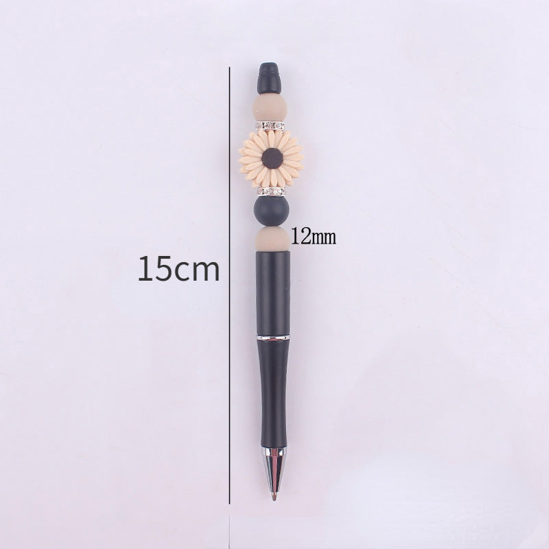 Daisy Flower Silicone Beaded Pens Ballpoint Novelty Handmade Gift 5