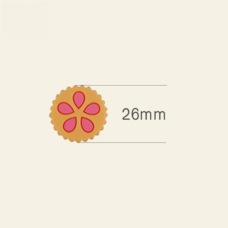 Silicone Focal Beads Petal Round Cookie Cutout Center 2