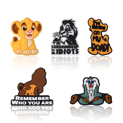 20Pcs Silicone Focal Beads Young Lion with Text Decorations 10