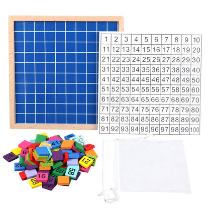 Wooden Montessori Toys 1-100 Continuous Number Board Educational