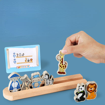 Wooden Montessori Toys Noahs Ark Sorting Blocks for Kids 4