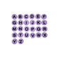 15mm Flat 7 Color 26 English Letters Silicone Focal Beads