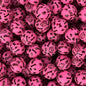 50pcs 15mm Wool Ruff Paw Dog Bone Print Silicone Beads Multi Color