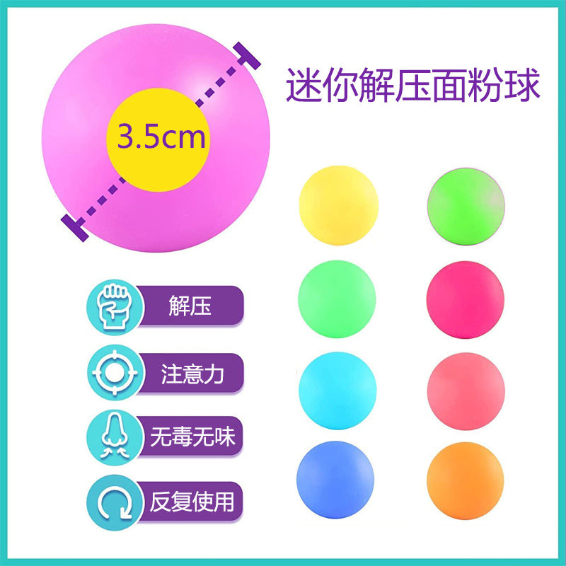 TPR Soft Rainbow Flour Ball Sensory Fidget Toy 3.5cm 2