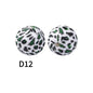 50pcs 15mm Rhombus Printed Silicone Beads Multi Color Design 22