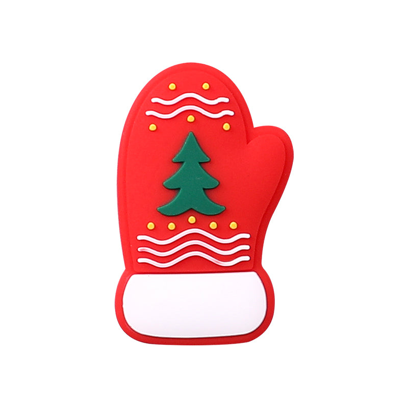 20pcs Silicone Focal Beads Christmas Tree House Kitty Santa and Snowman 7