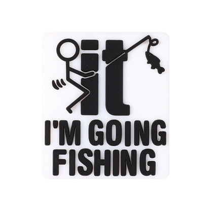 20Pcs Silicone Focal Beads Fishing Theme Printed Text Designs 14