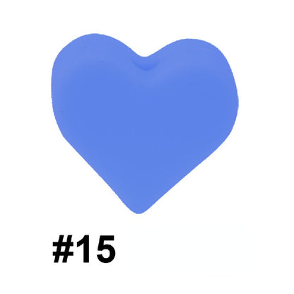 50pcs 14mm Heart Silicone Beads Colorful Diy Teether Accessories 14