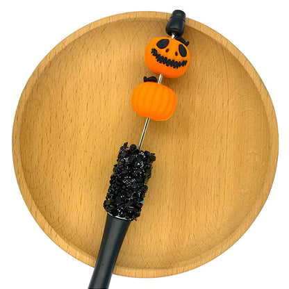Silicone 3D Focal Beads Halloween Pumpkin Jack O Lantern Face 2