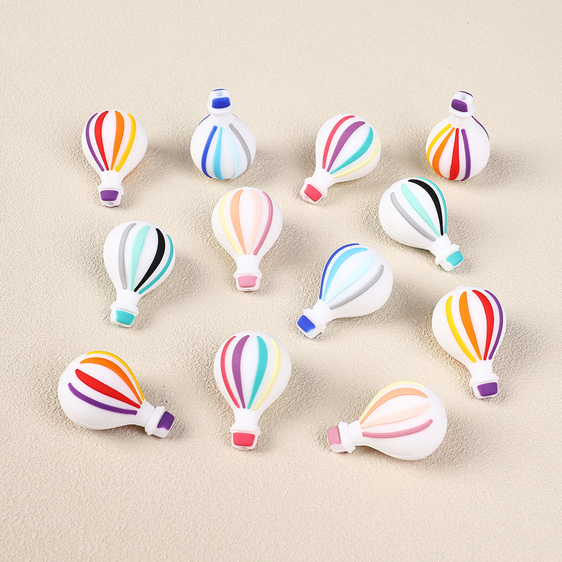 20Pcs Silicone 3D Focal Beads Hot Air Balloon Layered Wings