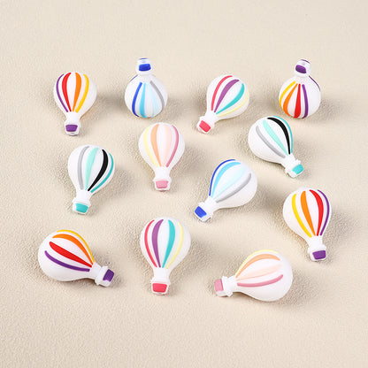 20Pcs Silicone 3D Focal Beads Hot Air Balloon Layered Wings