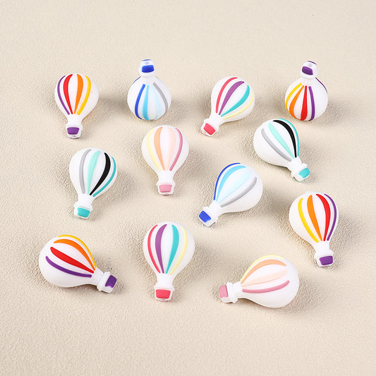 20Pcs Silicone 3D Focal Beads Hot Air Balloon Layered Wings
