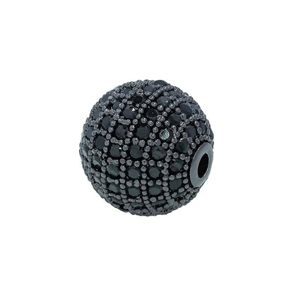 5pcs 12mm Zirconia Paved Round Brass Round Beads 13