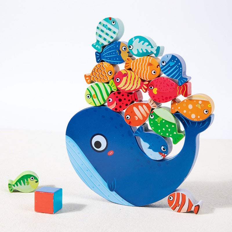 Wooden Animal Balanced Stacked Building Blocks Educational Toy 5