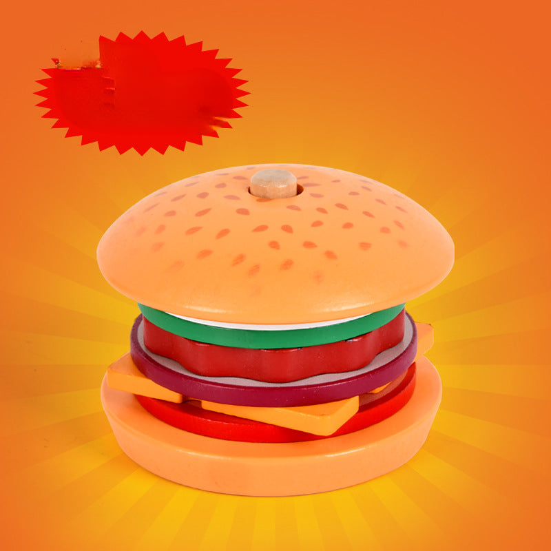 Wooden Burger Sandwich Simulation Montessori Toys for Kids 6