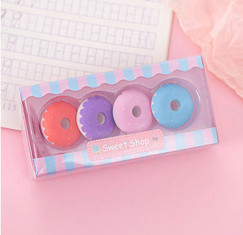 Candy Dessert Lollipop Eraser Set 4 Pack for Kids and Students 8