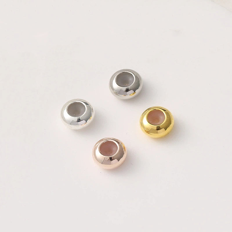 50pcs Smooth Brass Spacer Crimp Beads