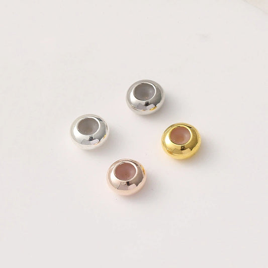 50pcs Smooth Brass Spacer Crimp Beads