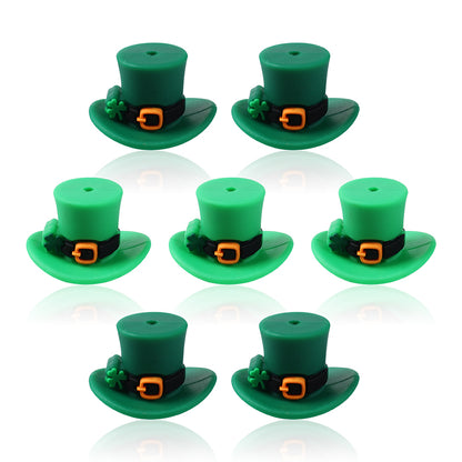 Silicone 3D Focal Beads St Patrick Day Green Lucky Cap With Clover Detail 6