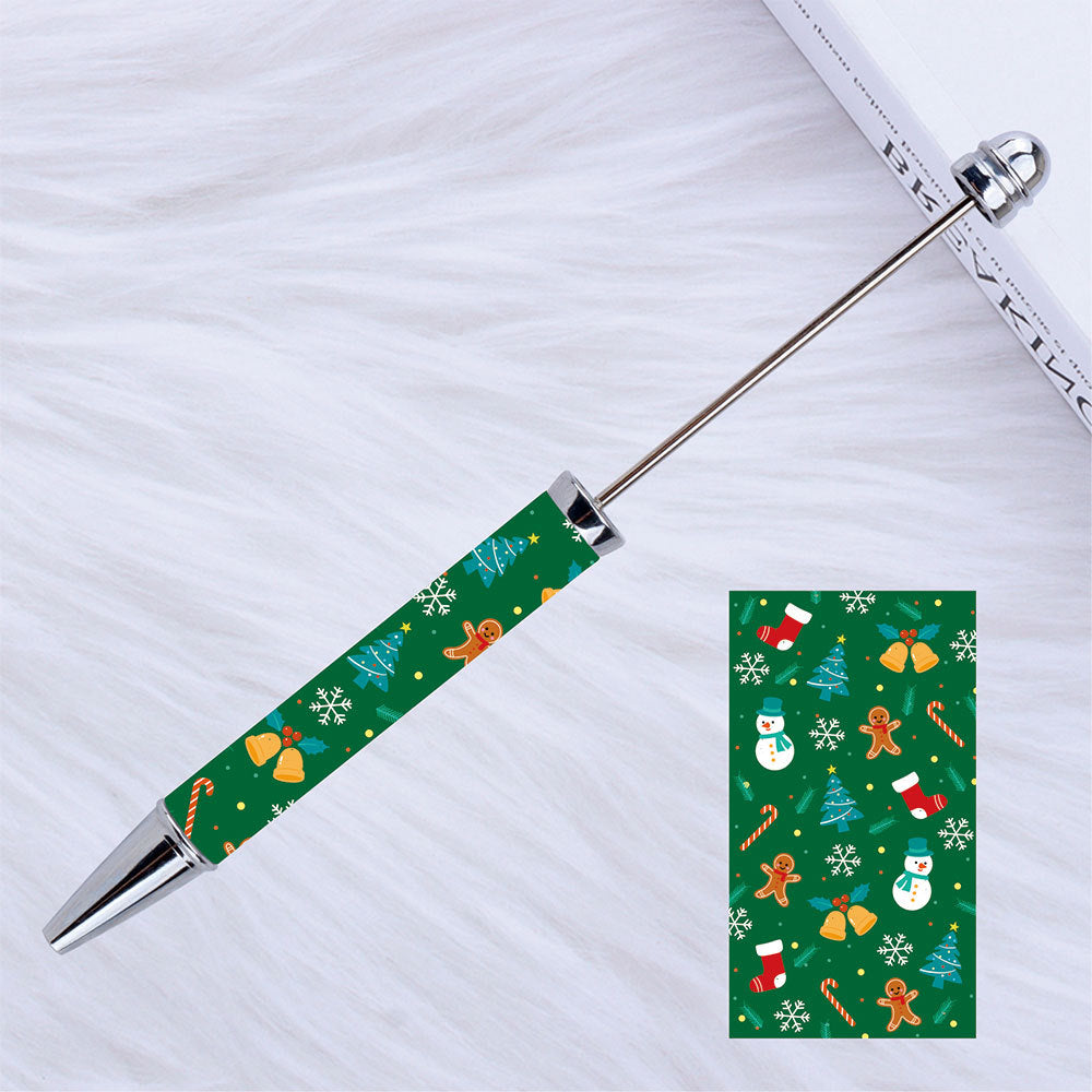 Christmas Beadable Pens Printed Pumpkin Ghost Spider Bat Pens Plastic 5