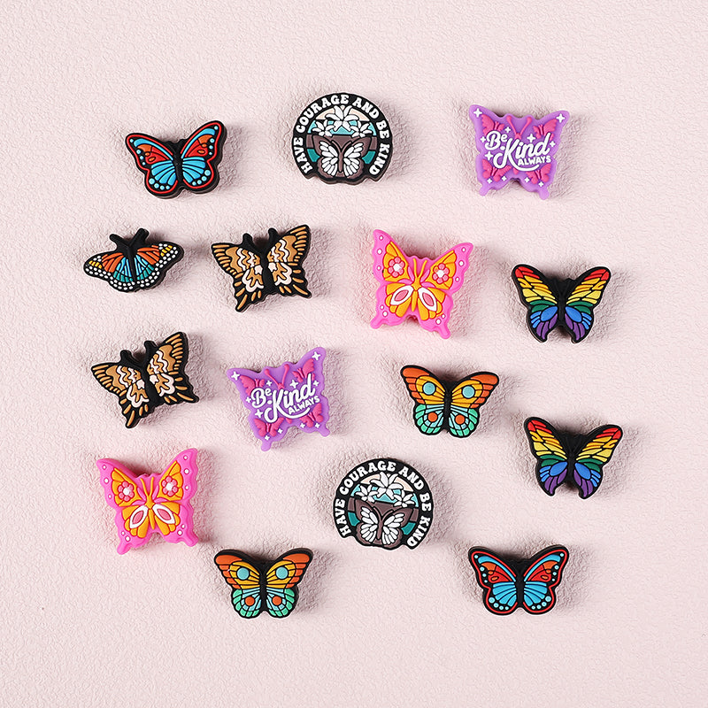 Silicone Focal Beads Butterfly Eight Styles Variety Design 2