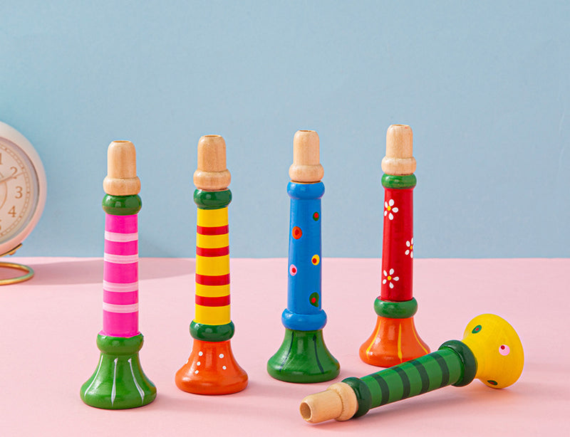 Wooden Small Horn Whistle Kids Musical Instrument Educational Toy 3