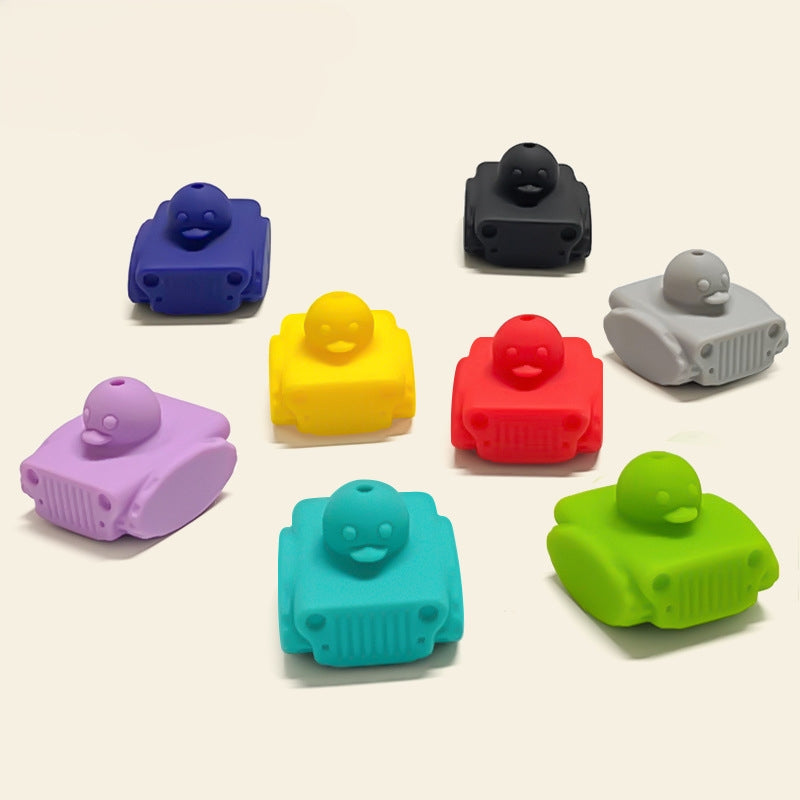 20Pcs Silicone 3D Focal Beads Tank Duck Front Facing Design