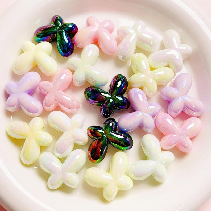 10pcs 24x18mm UV Finish Butterfly Acrylic Beads Jewelry Making 4