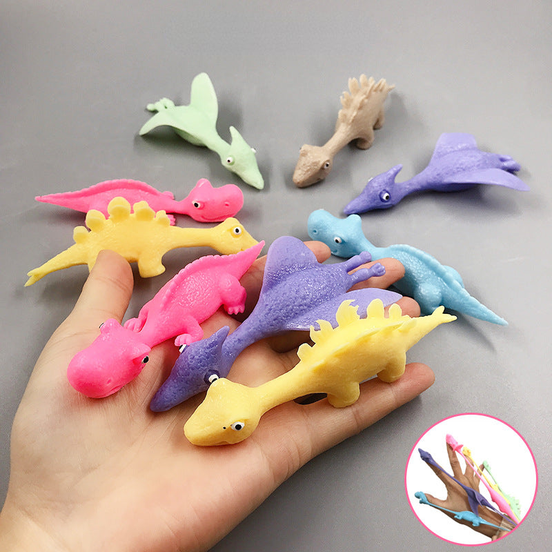 TPR Slingshot Dinosaur Finger Flying Flingers Sensory Toy