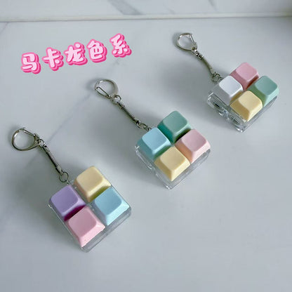 Plastic Keychain Button Mechanical Key Keyboard Fidget Toy 2