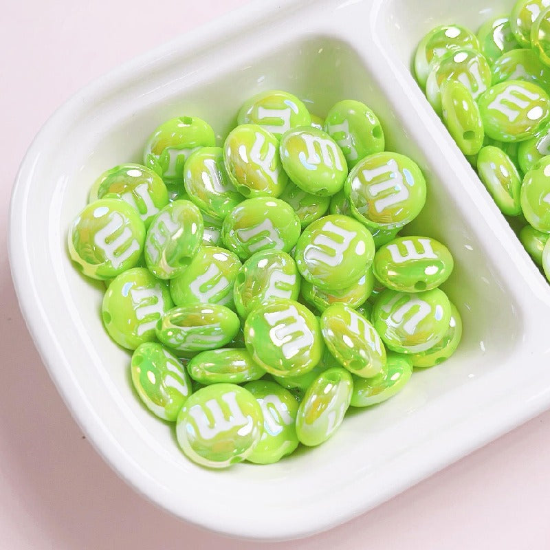 10pcs 14mm M Beans Acrylic Beads Jewelry Making Craft Supplies 10