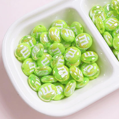 10pcs 14mm M Beans Acrylic Beads Jewelry Making Craft Supplies 10