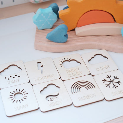 Wooden Weather Awareness Montessori Toys Educational for Kids 3