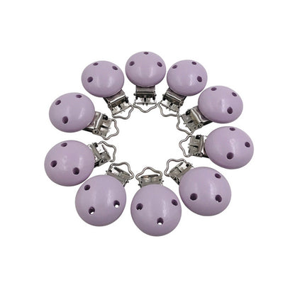 Wooden Pacifier Clip 30mm Three-Hole Round Teething Toy 12