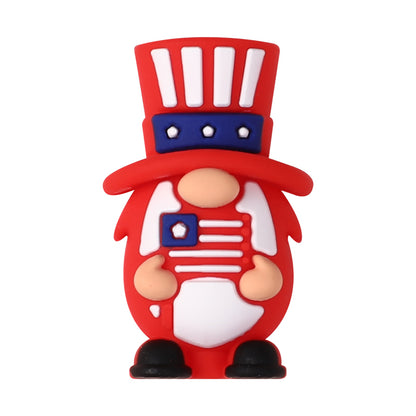 20Pcs Silicone 3D Focal Beads Independence Day Dwarf USA Theme 14