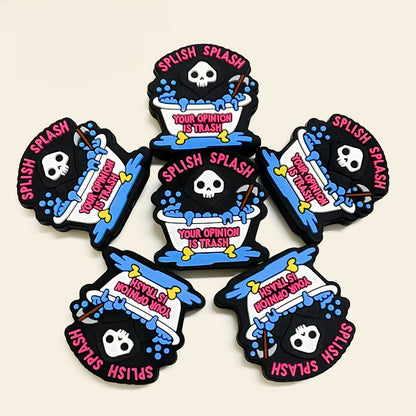20Pcs Silicone Focal Beads Halloween Skeleton Bath Tub Design