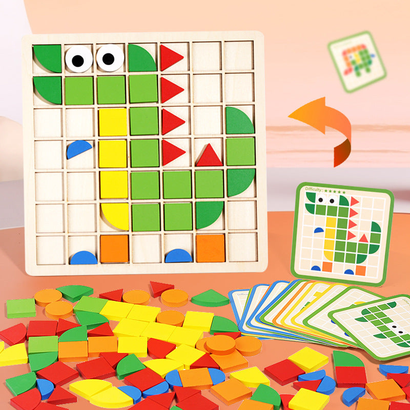 Wooden 3D Mosaic Puzzle Educational Toy for Kids 4