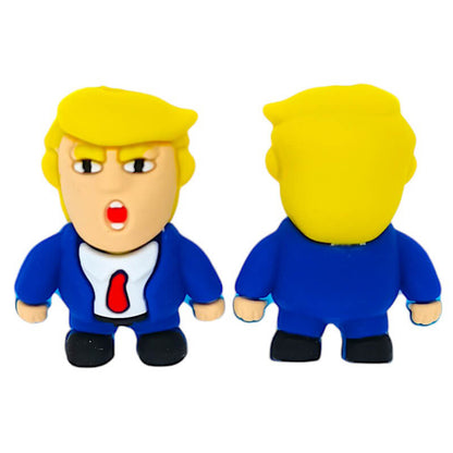 Silicone 3D Focal Beads Blue Suit Man Screaming Front Facing