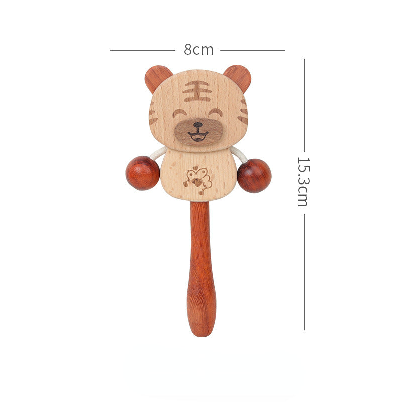 Wooden Rattle Drum Handbell Kids Musical Instrument Toy 6