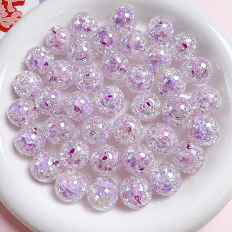 10pcs 16mm Sparkling Round Acrylic Beads Jewelry Making 6
