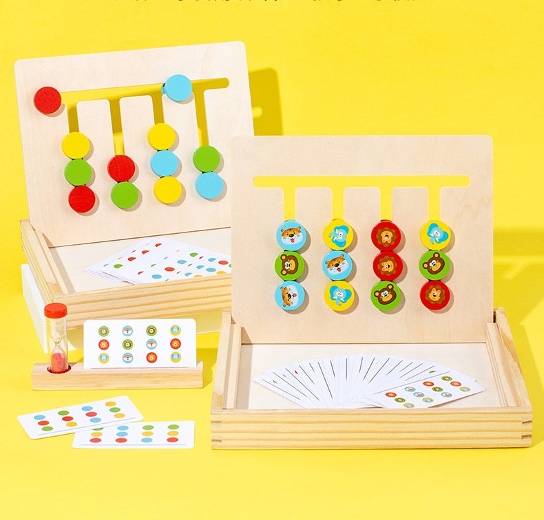 Wooden Four-Color Moving Chess Educational Toy for Kids 4