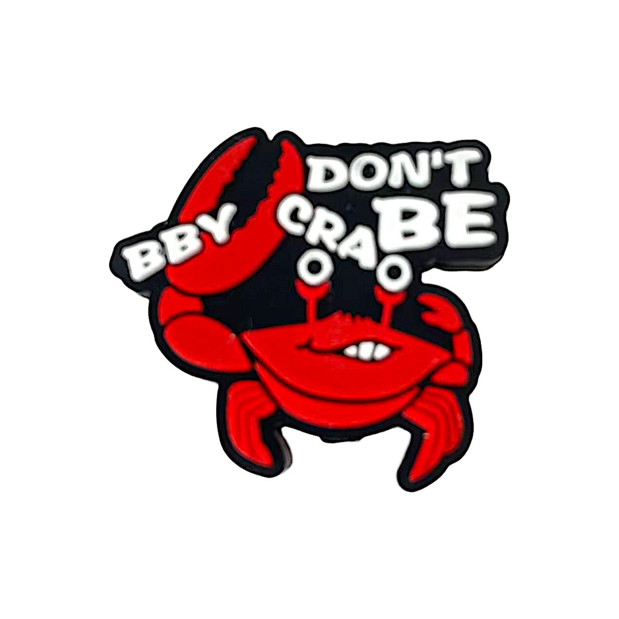 20pcs Silicone Focal Beads Crab Design with Printed Text