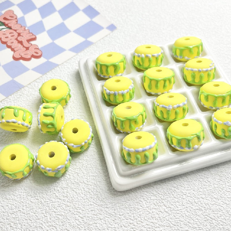 10pcs 14x20mm Cake Acrylic Beads DIY Bracelet Making 3