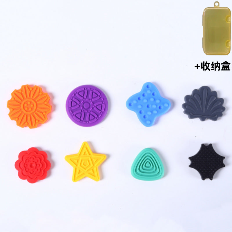 Tactile Sensory Stone Silicone Flower Star Fidget Worry Stone