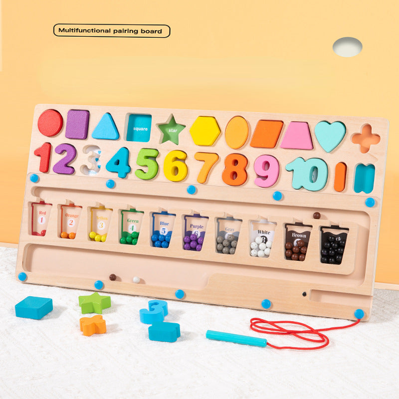 Wooden Montessori Toys Shape Color Sorting Calculation for Kids 2