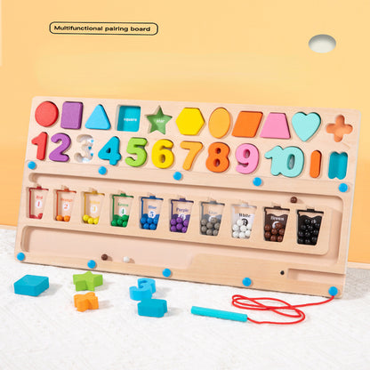 Wooden Montessori Toys Shape Color Sorting Calculation for Kids 2