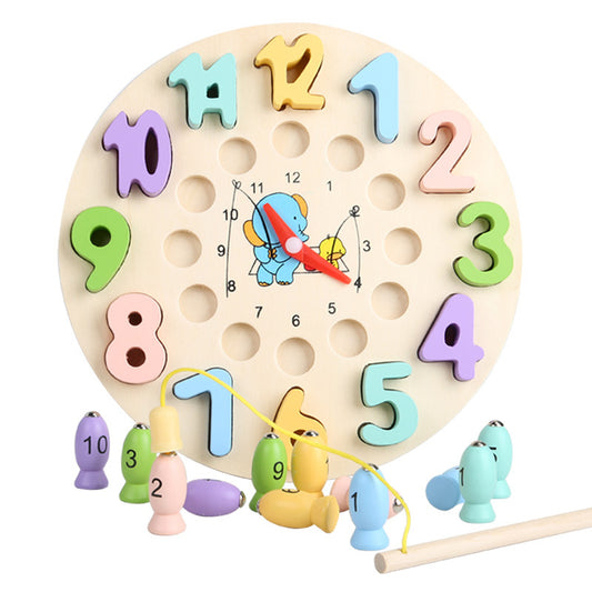 Wooden Magnetic Digital Clock Montessori Toy for Kids
