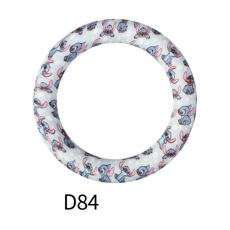 65mm Printed Silicone Beads Rings 37