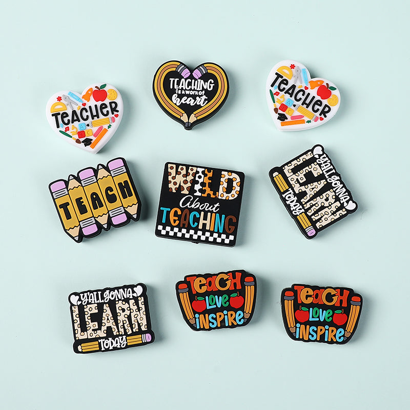 Silicone Focal Beads Teacher Heart Teaching Motivation Learn Designs
